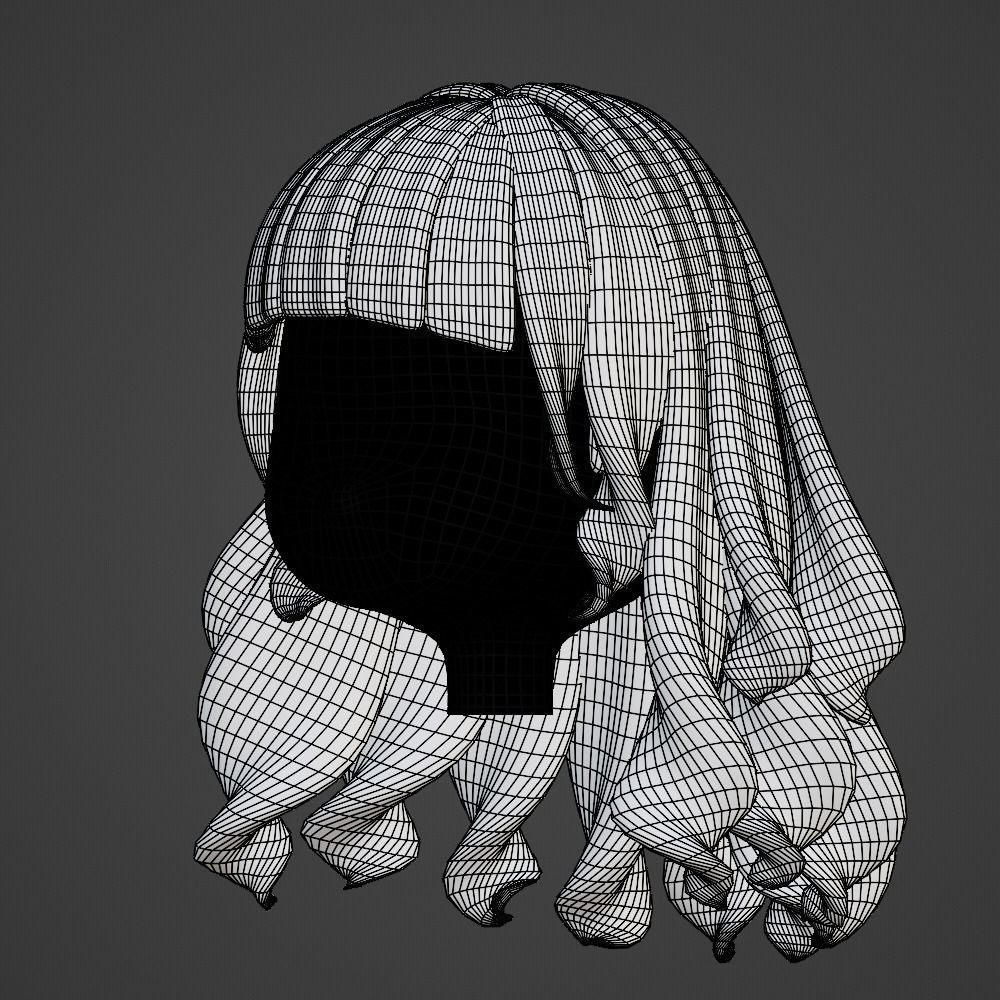 Hair style female 13 3D model_16