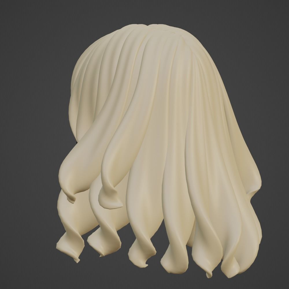 Hair style female 13 3D model_6