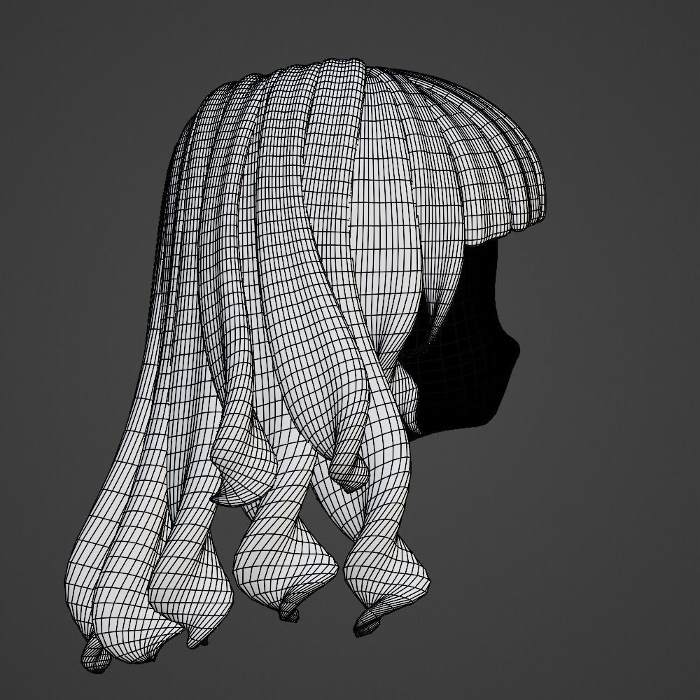 Hair style female 13 3D model_11