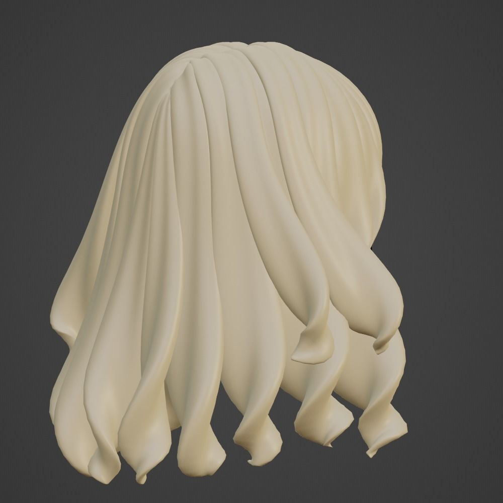Hair style female 13 3D model_4