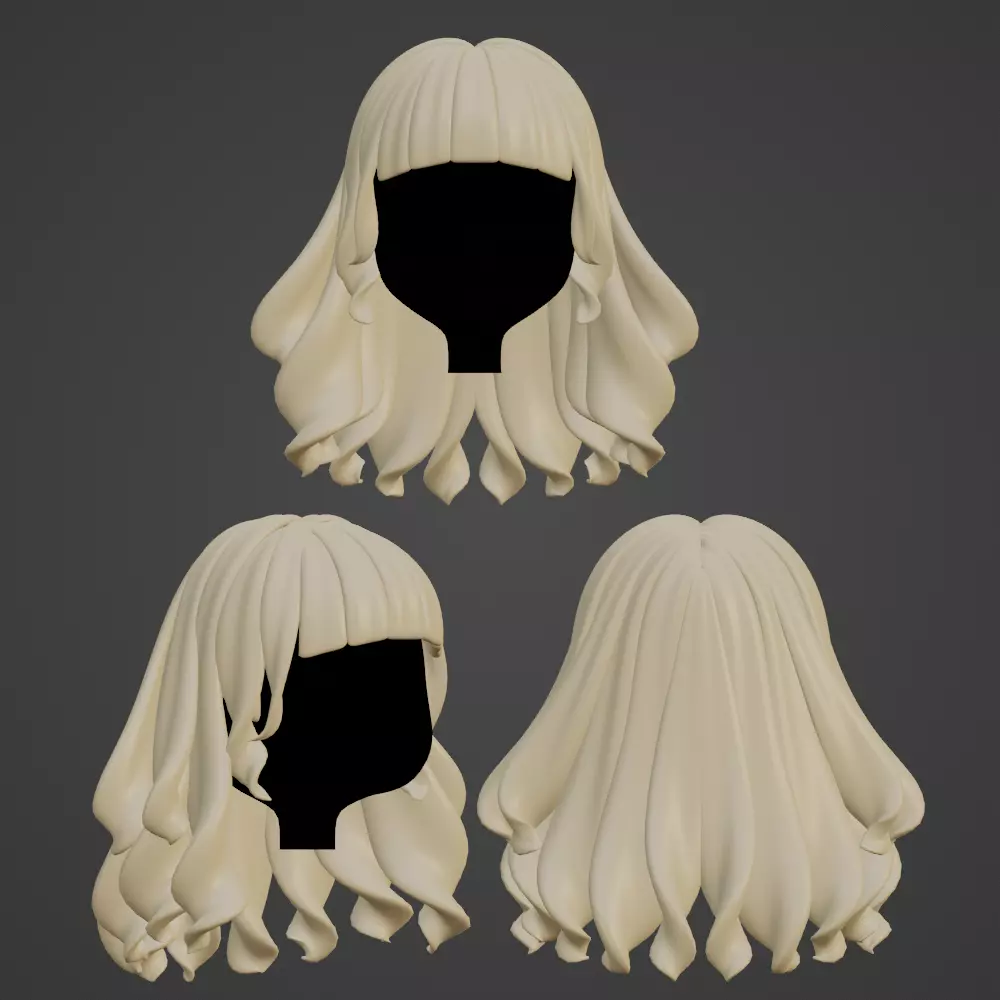 Hair style female 13 3D model_0