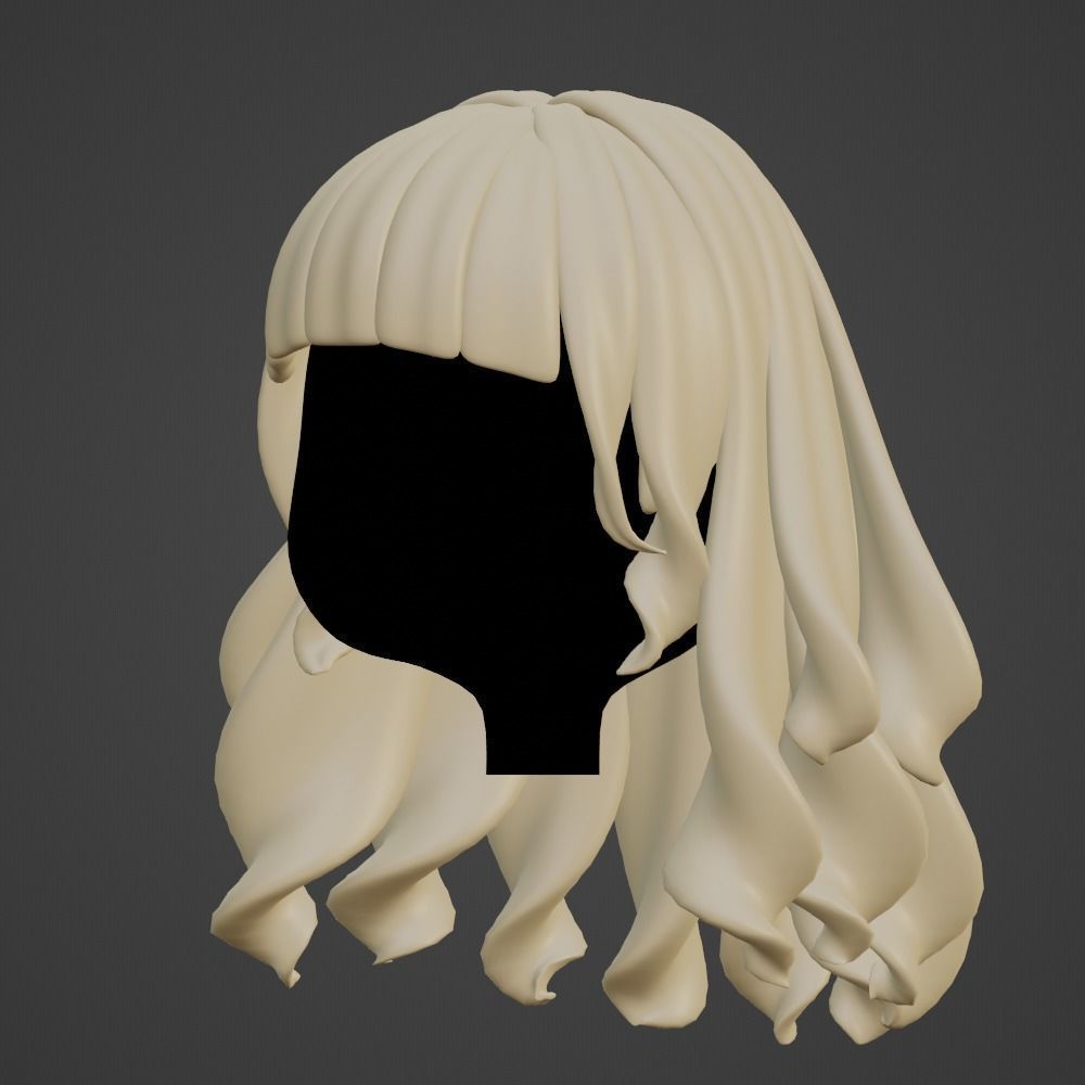 Hair style female 13 3D model_8