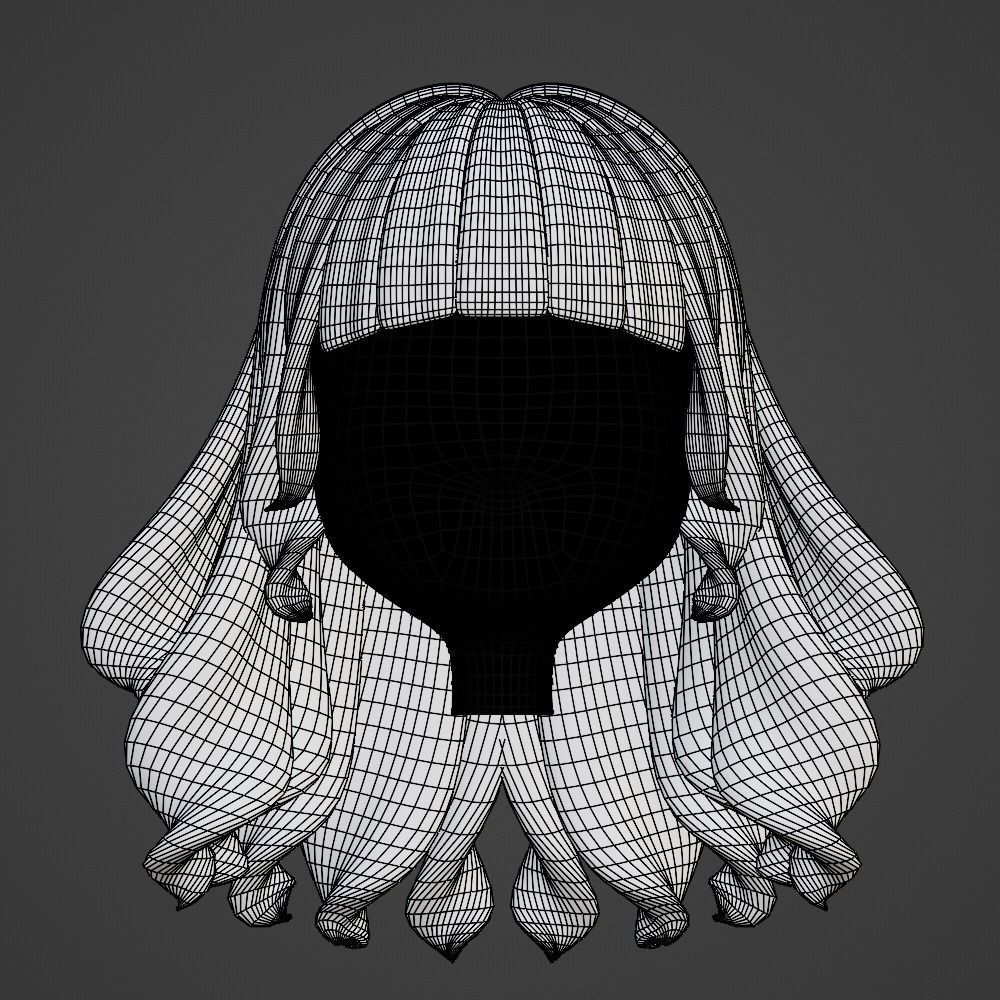 Hair style female 13 3D model_9