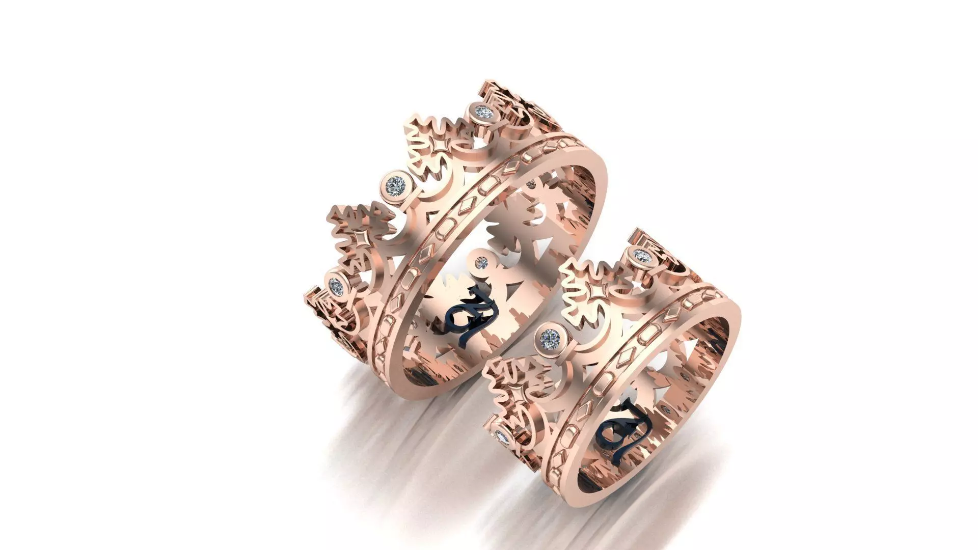 Golden crown ring 9115 Free 3D print model