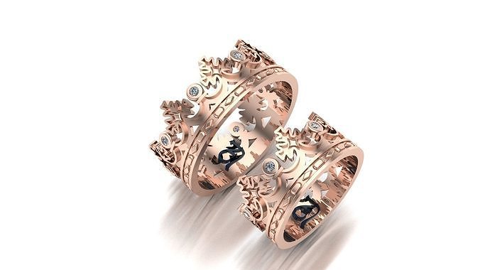 Golden crown ring 9115 Free 3D print model