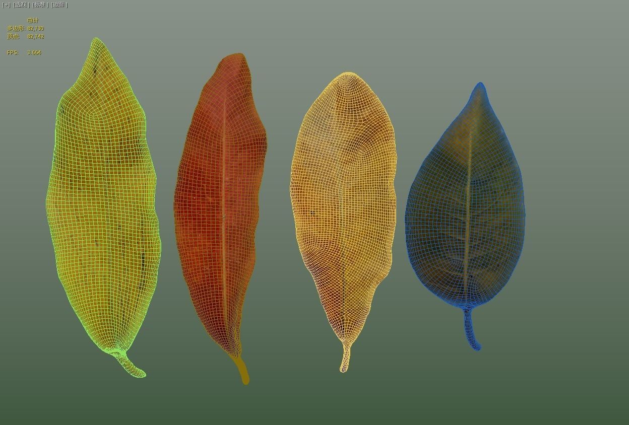 FBX autumn leaves realistic CG resources yellow leaves red dry 3D model_3