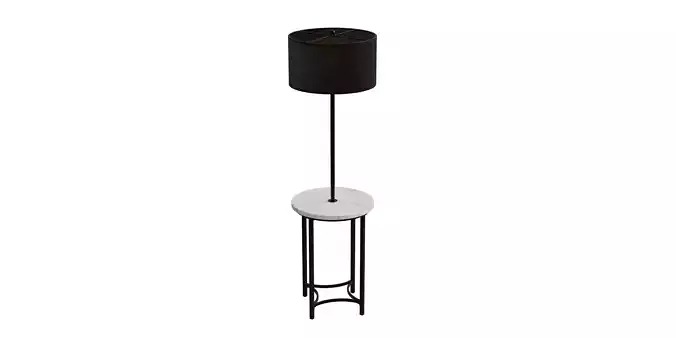 Marble Table Black Floor Lamp