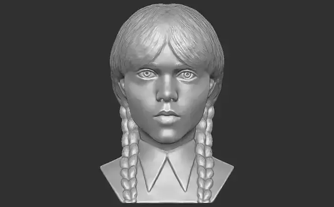 Wednesday Addams bust for 3D printing