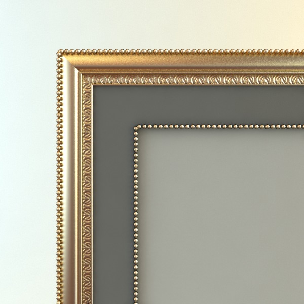 Rectangular Picture Frame and Mat 3D model_0