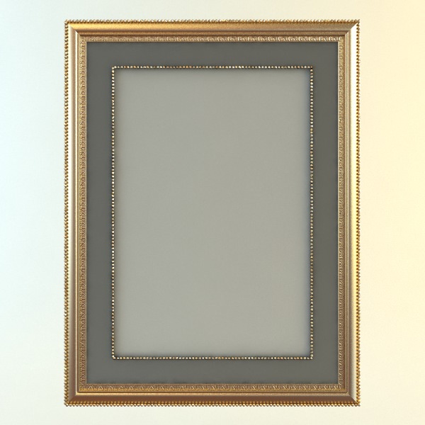 Rectangular Picture Frame and Mat 3D model_1