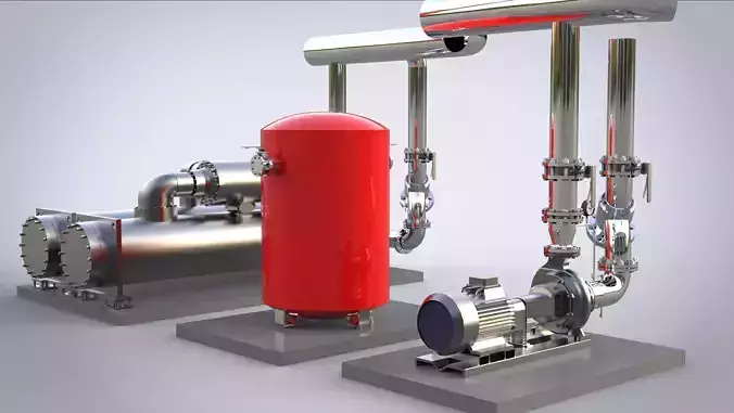 Equipment for pumping units compressors  tanks  heat exchangers 3D model
