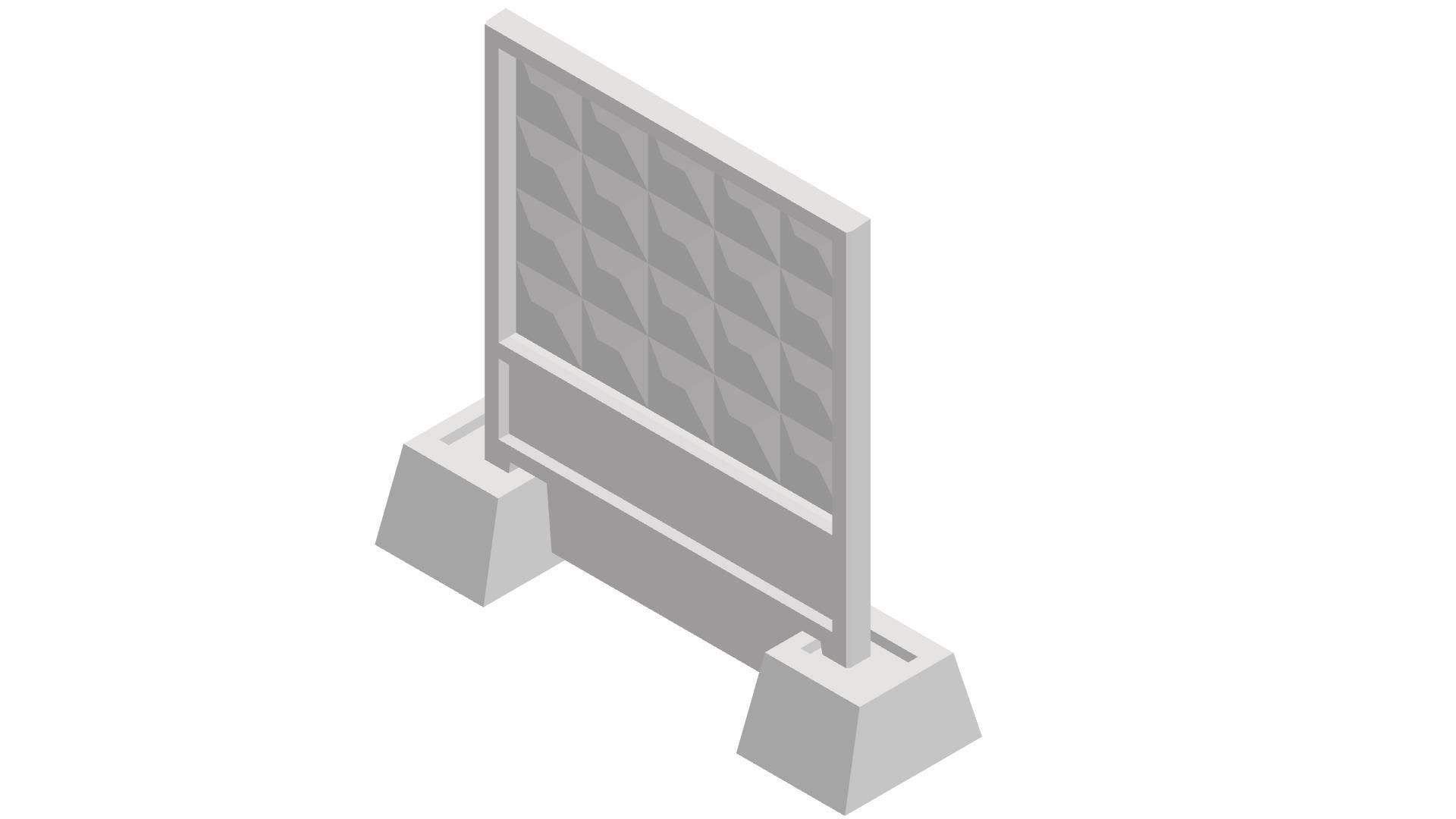 Concrete fence 1-120 3D print model_8