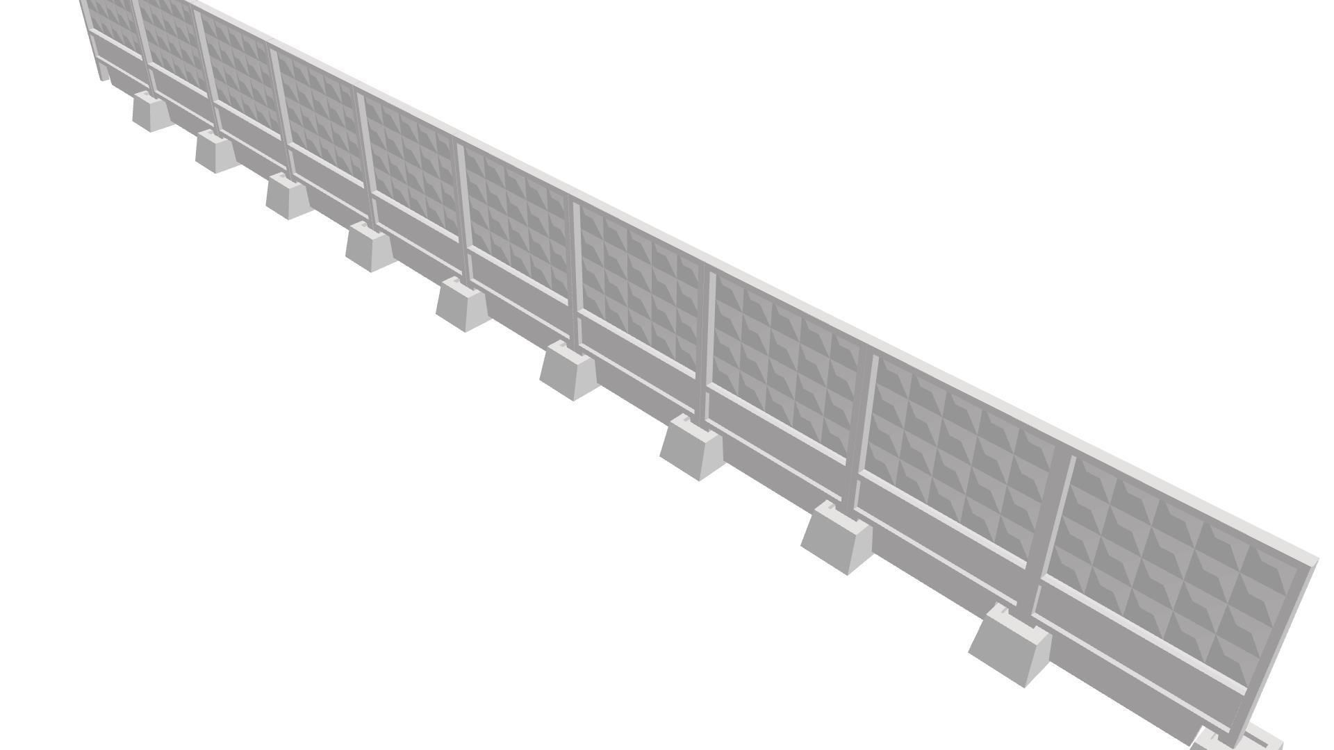 Concrete fence 1-120 3D print model_1
