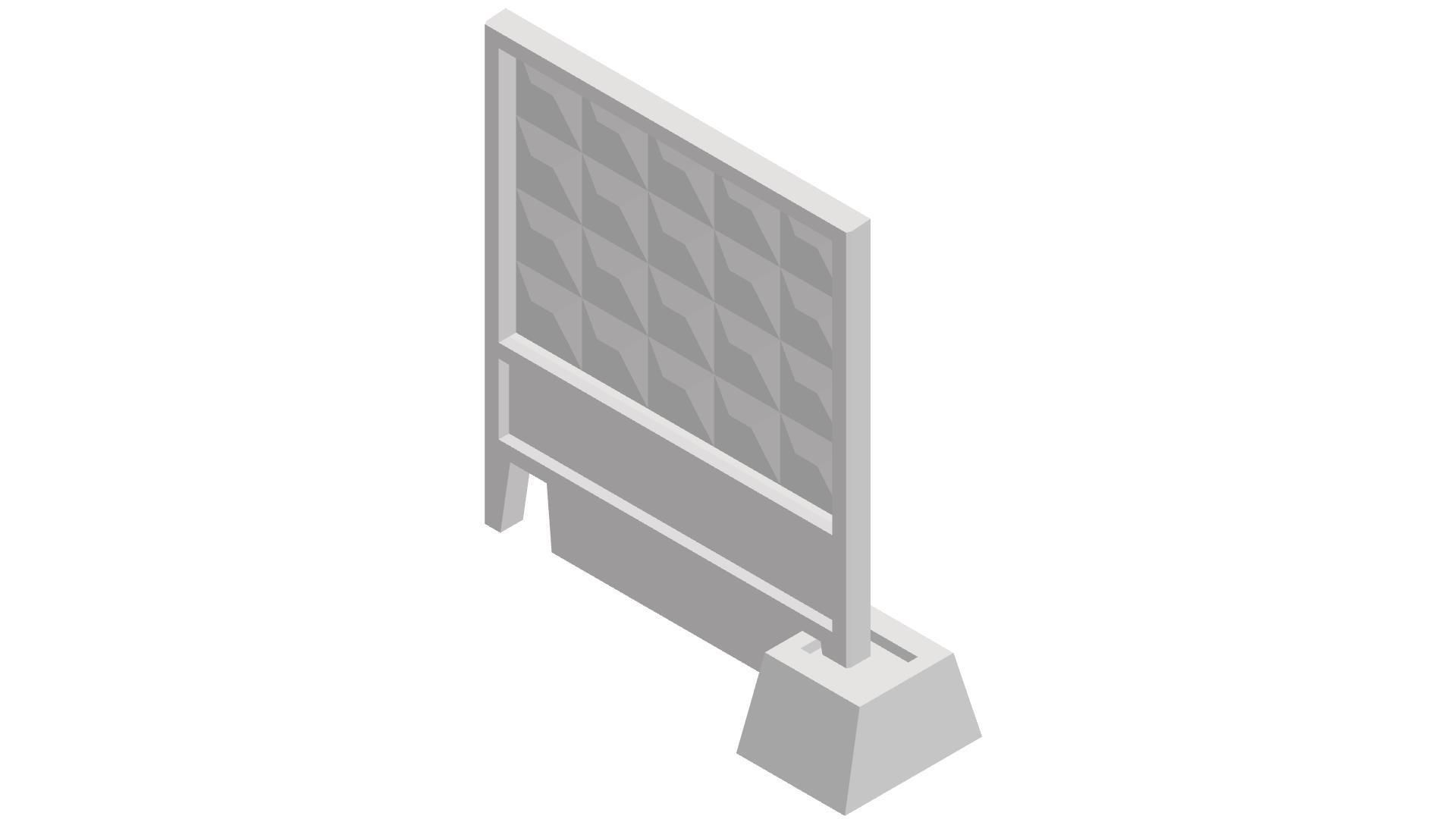 Concrete fence 1-120 3D print model_7