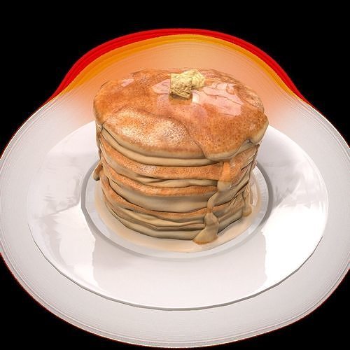 Pancake apple pie Low-poly 3D model