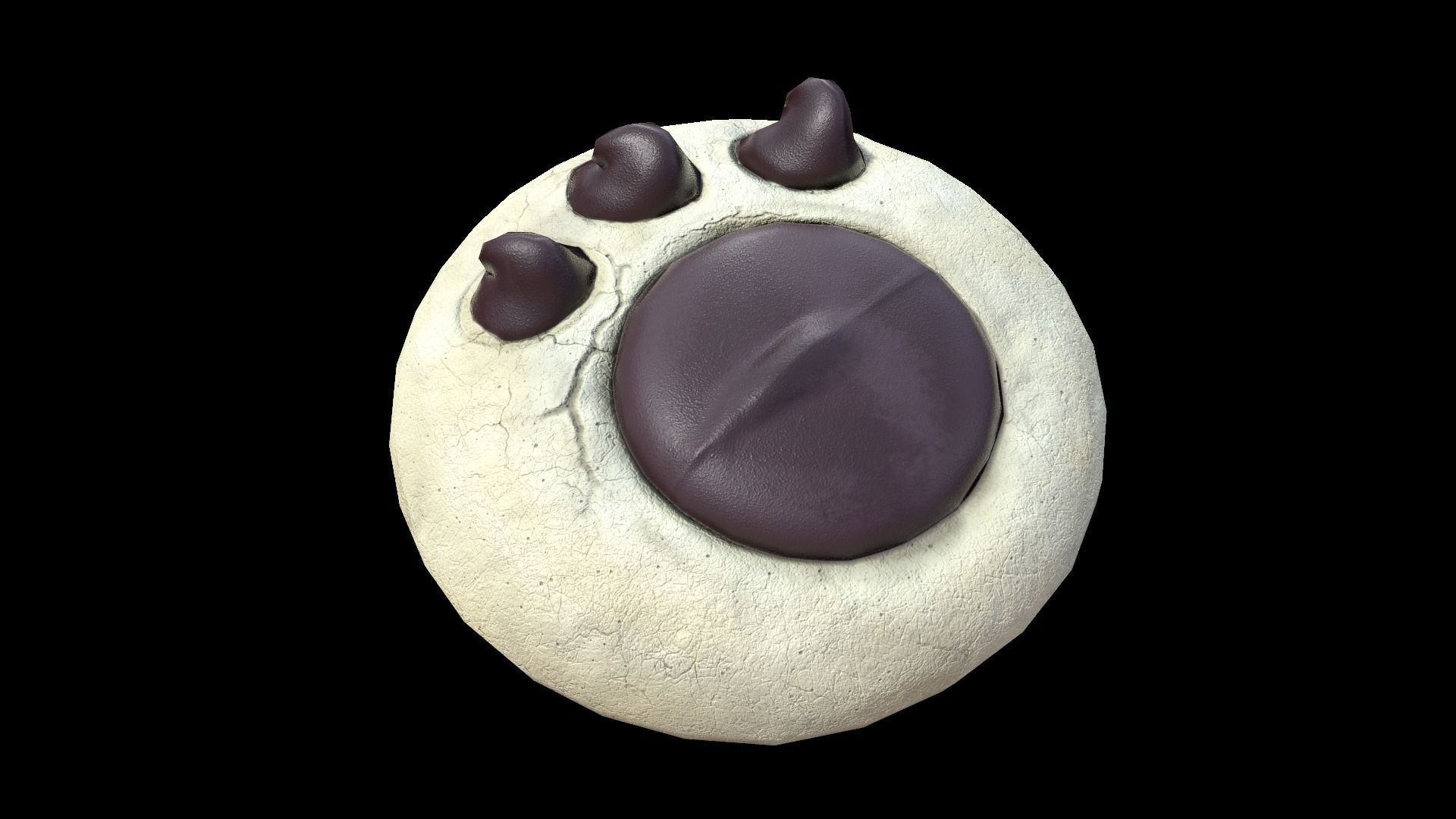 Paw Cookie Low-poly 3D model_4