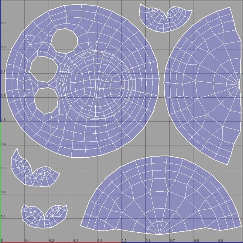 Paw Cookie Low-poly 3D model_7