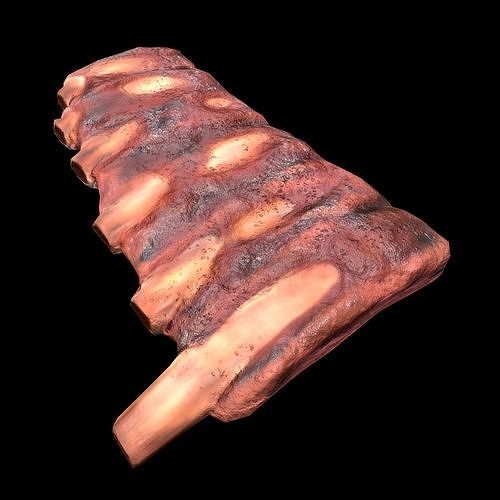 PorkRibs Grilled Low-poly 3D model