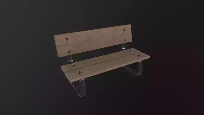 Wood Bench 3D Model Low-poly 3D model