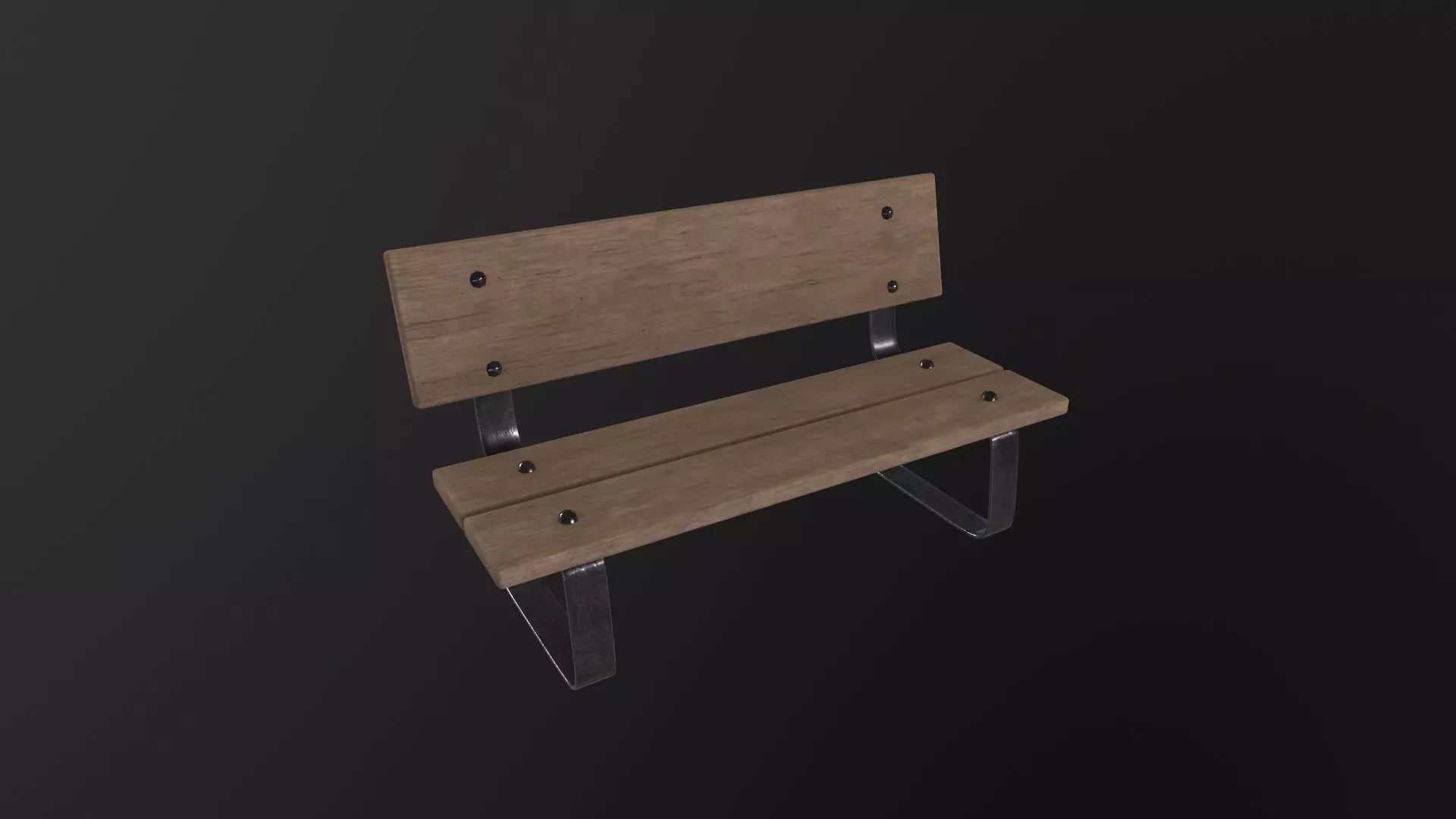 Wood Bench 3D Model Low-poly 3D model_0
