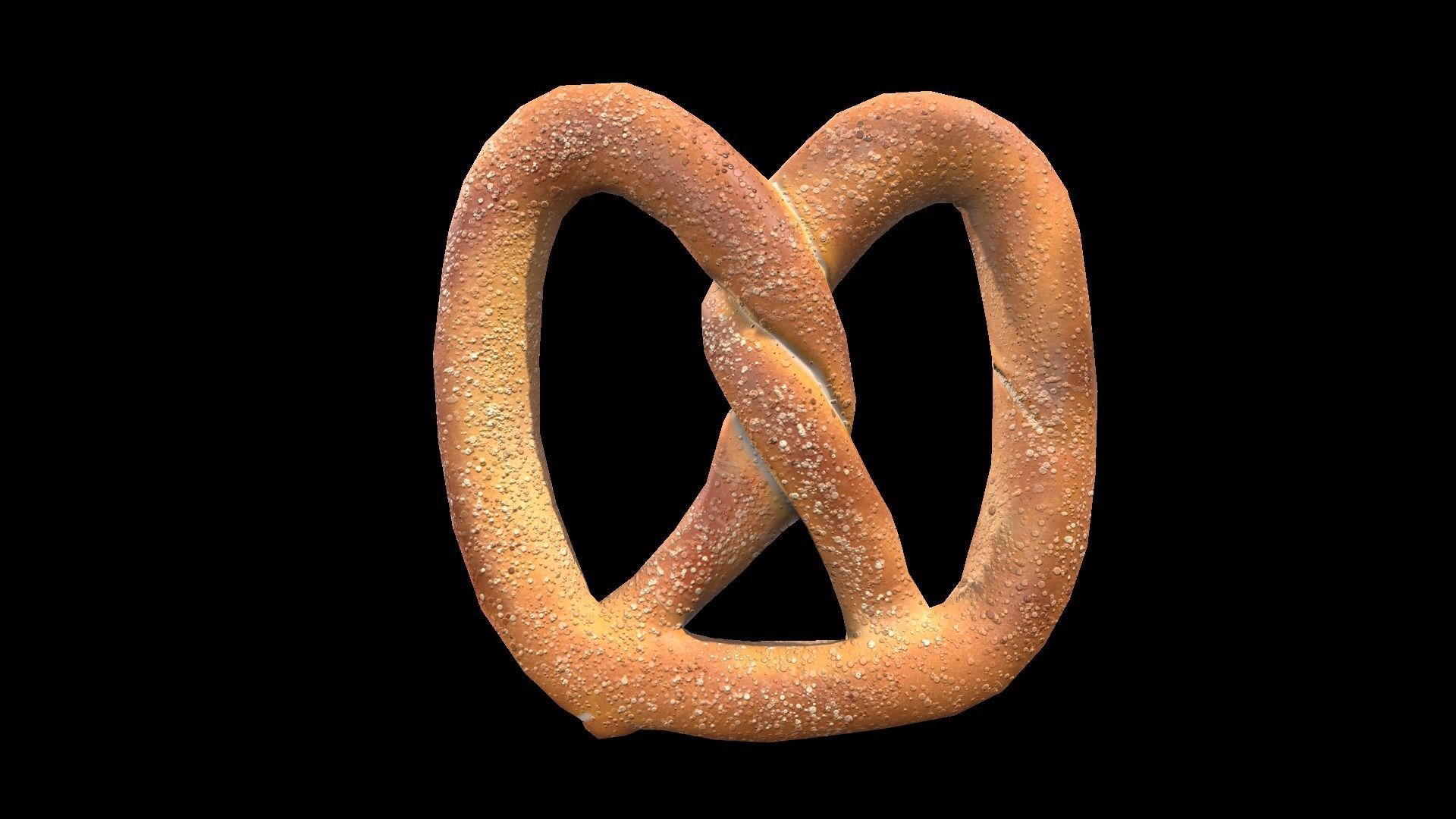 Pretzel Low-poly 3D model_5