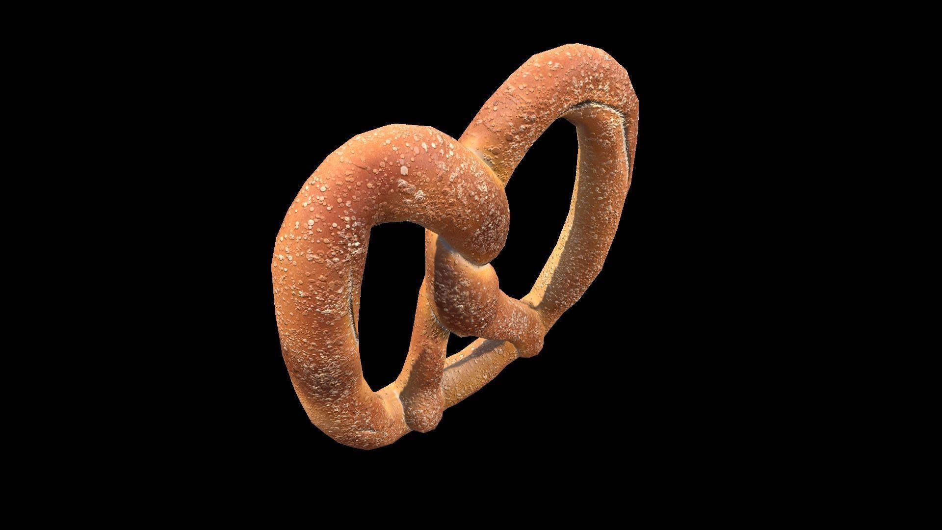Pretzel Low-poly 3D model_3