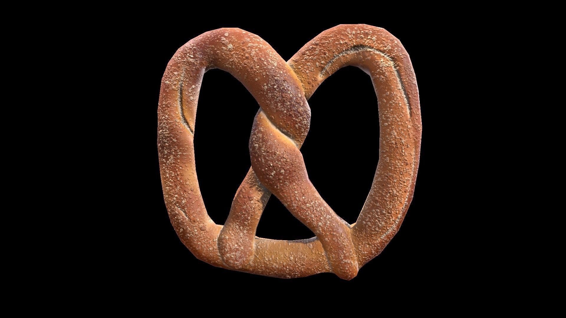 Pretzel Low-poly 3D model_1