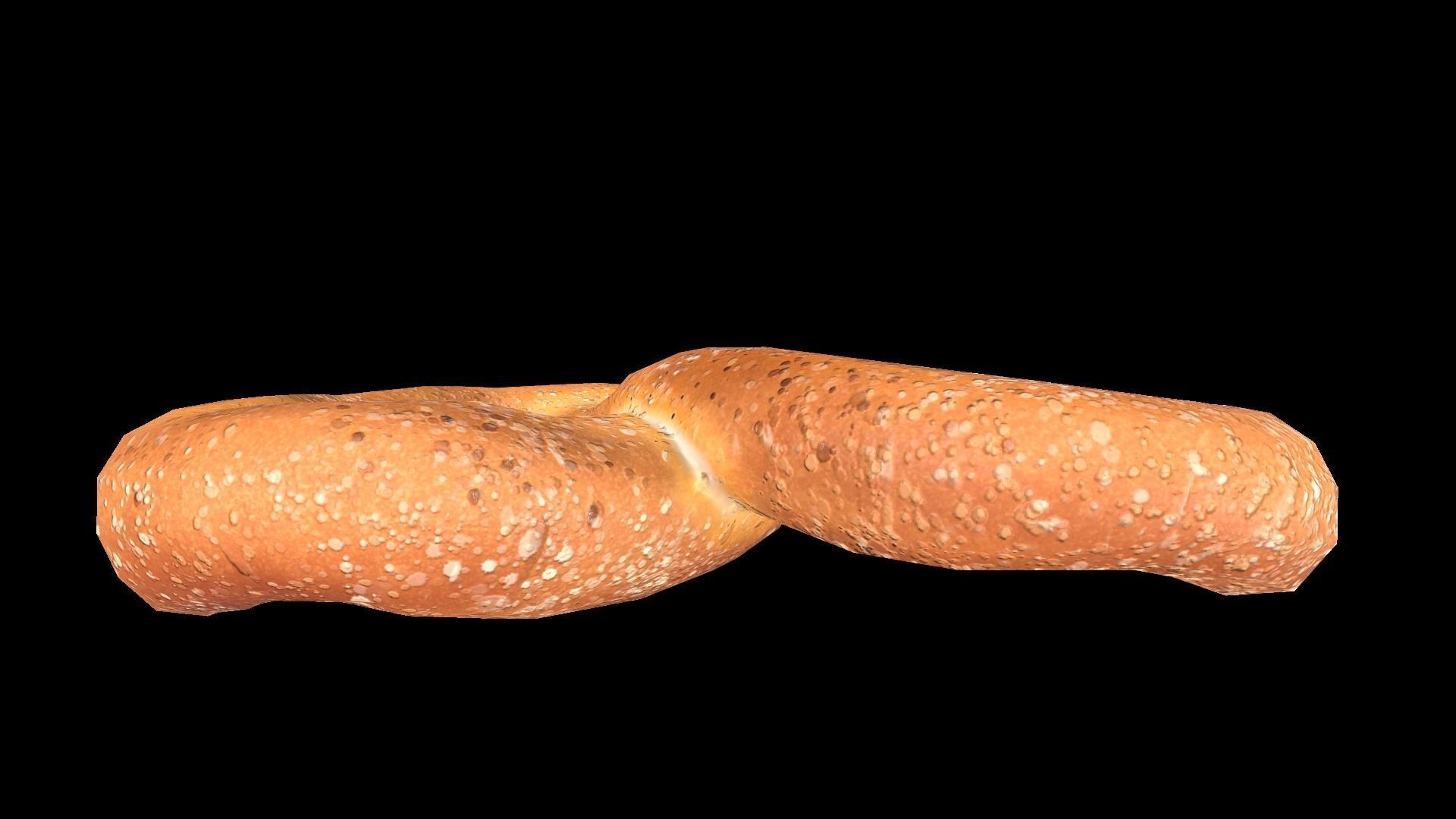 Pretzel Low-poly 3D model_4