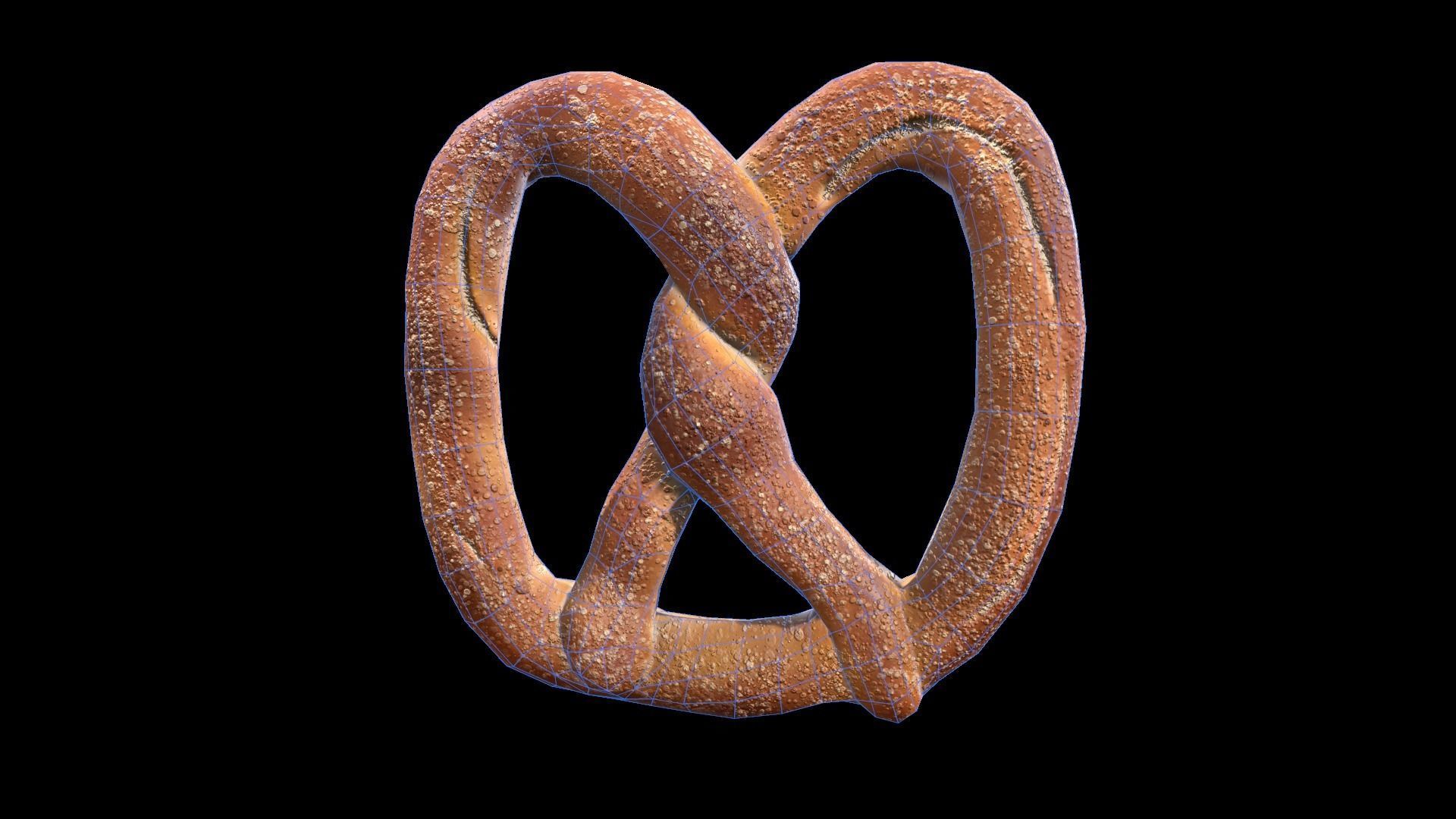 Pretzel Low-poly 3D model_7