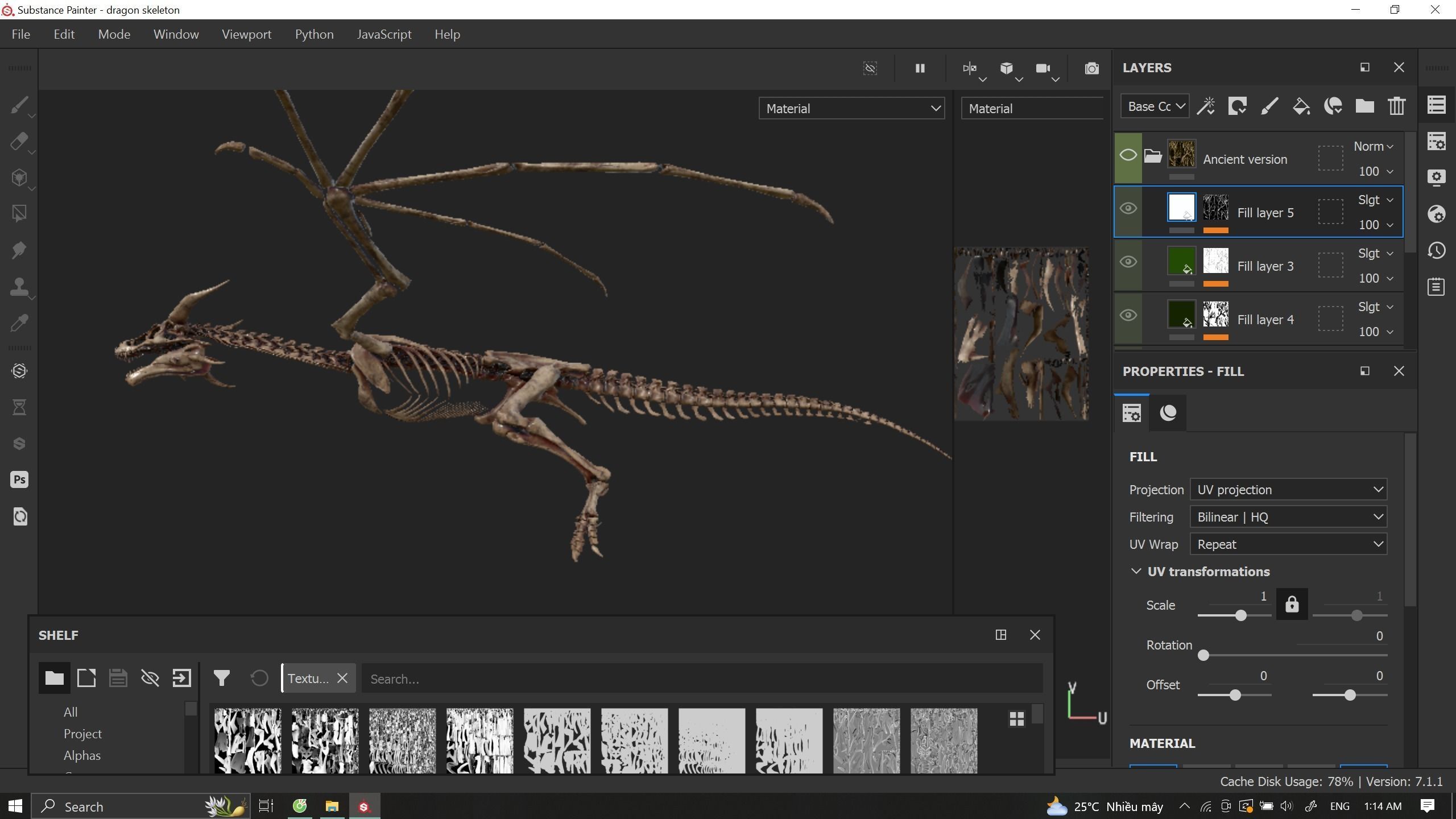 Dragon Wyvern Skeleton Low-poly 3D model_27