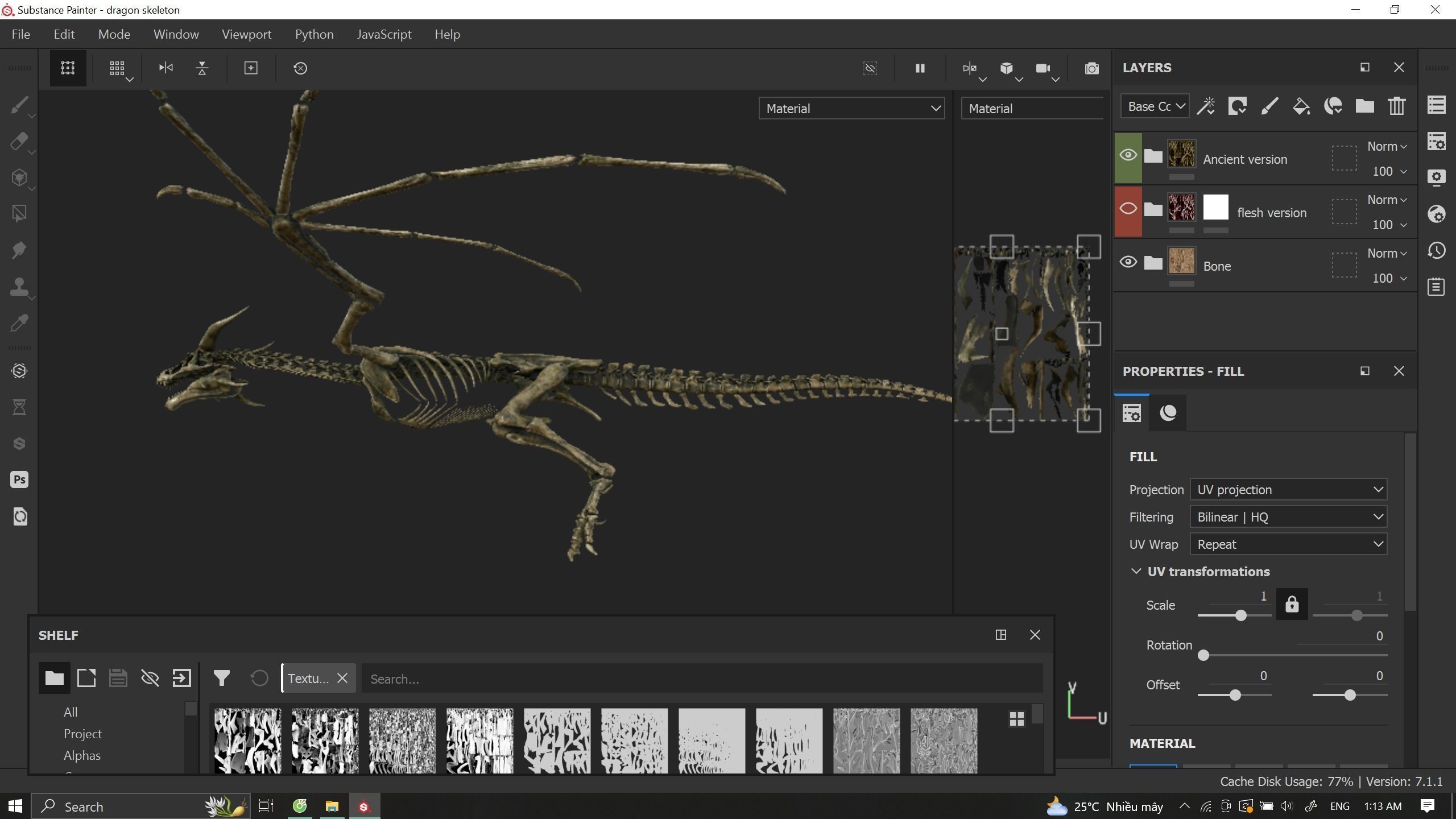Dragon Wyvern Skeleton Low-poly 3D model_28