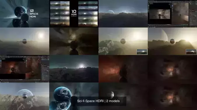 Sci-fi Space HDRI 3D Model Collection
