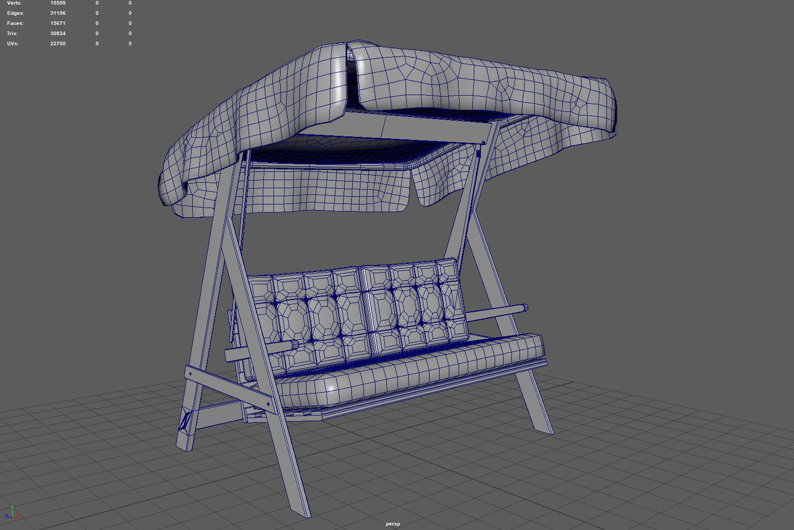 Hollywood Swing Low-poly 3D model_13