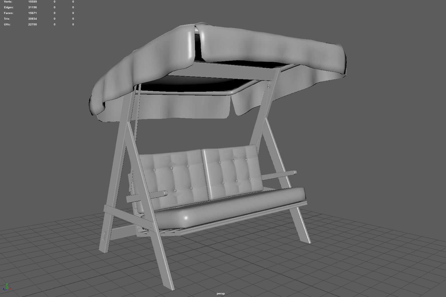 Hollywood Swing Low-poly 3D model_12