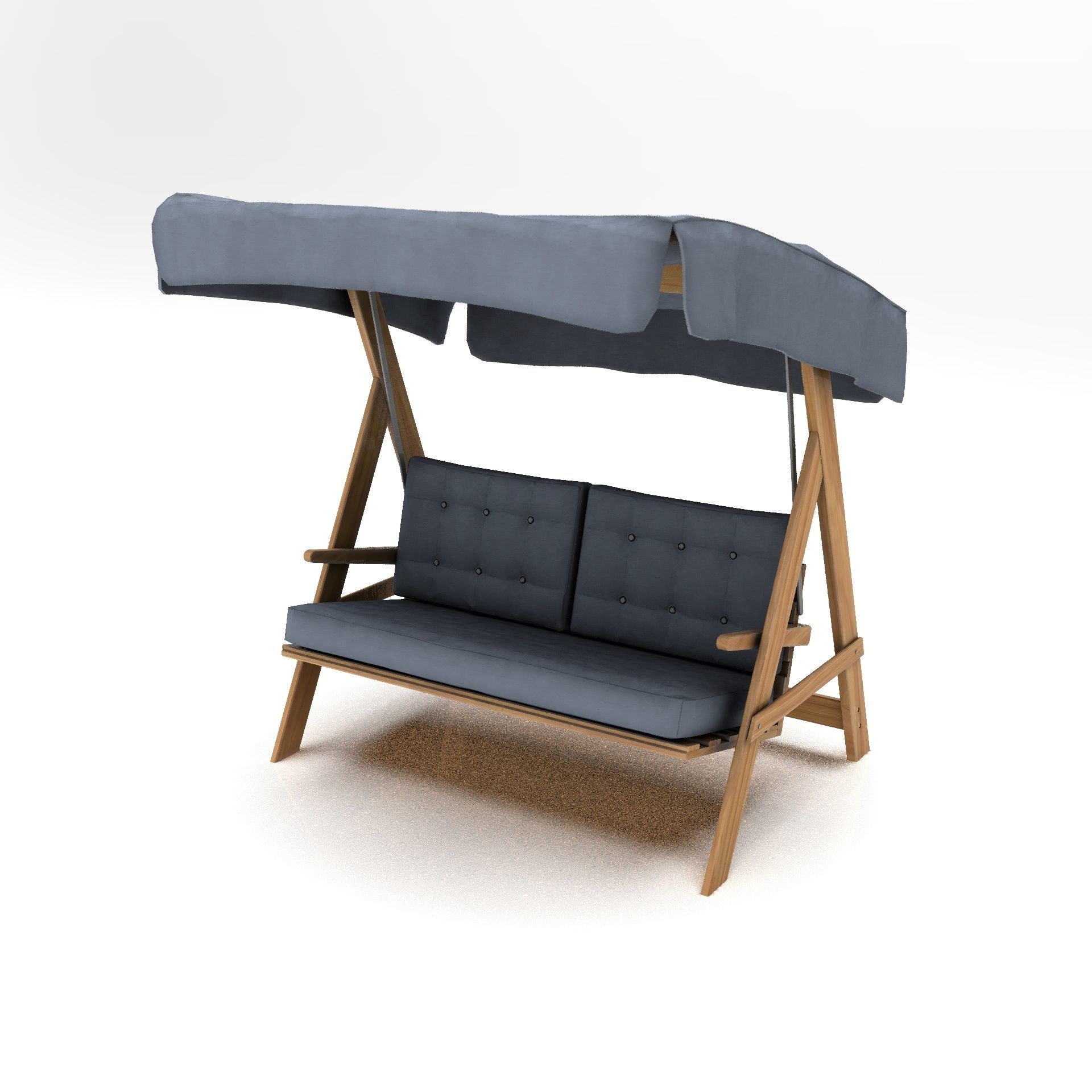 Hollywood Swing Low-poly 3D model_3