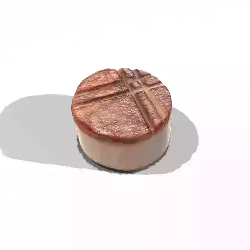 Scallop cheese plate Low-poly 3D model