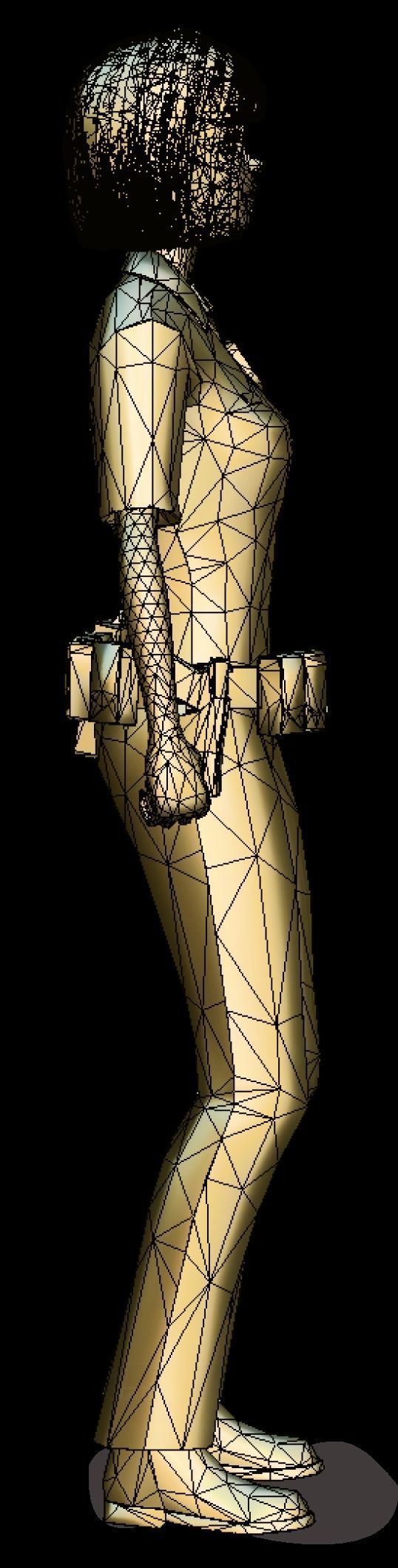 Low Poly and Rigged 3D Women Ready for Action Low-poly 3D model_34