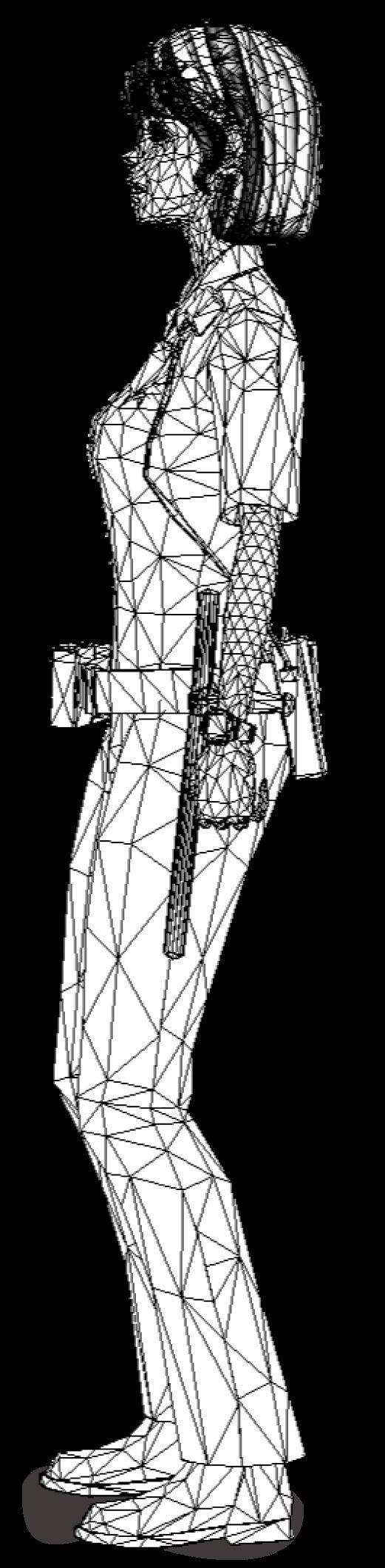 Low Poly and Rigged 3D Women Ready for Action Low-poly 3D model_31