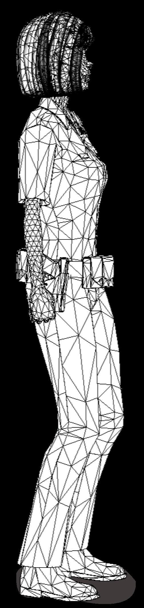 Low Poly and Rigged 3D Women Ready for Action Low-poly 3D model_27