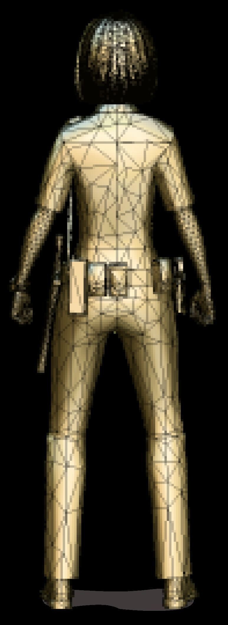 Low Poly and Rigged 3D Women Ready for Action Low-poly 3D model_26