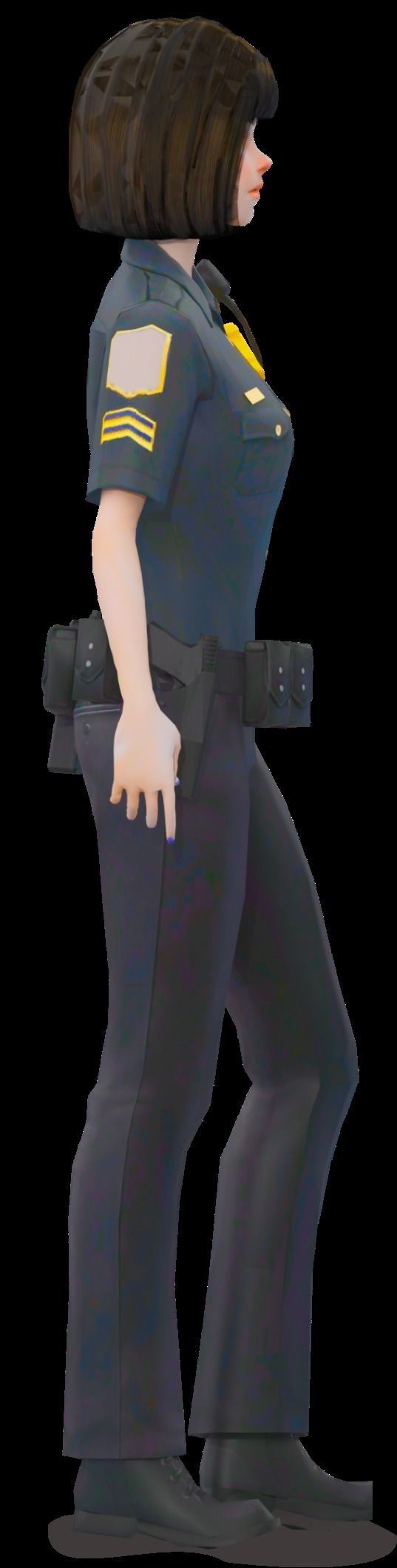 Low Poly and Rigged 3D Women Ready for Action Low-poly 3D model_33