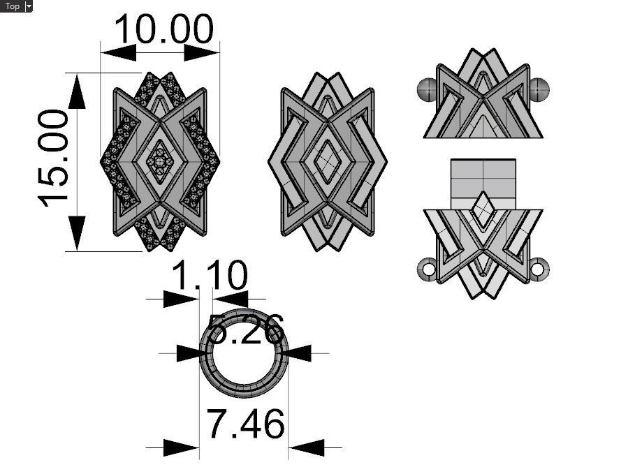 Necklace bracelet chain link v7 3D print model_9