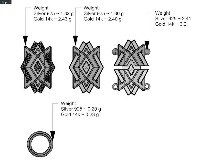 Necklace bracelet chain link v7 3D print model_14