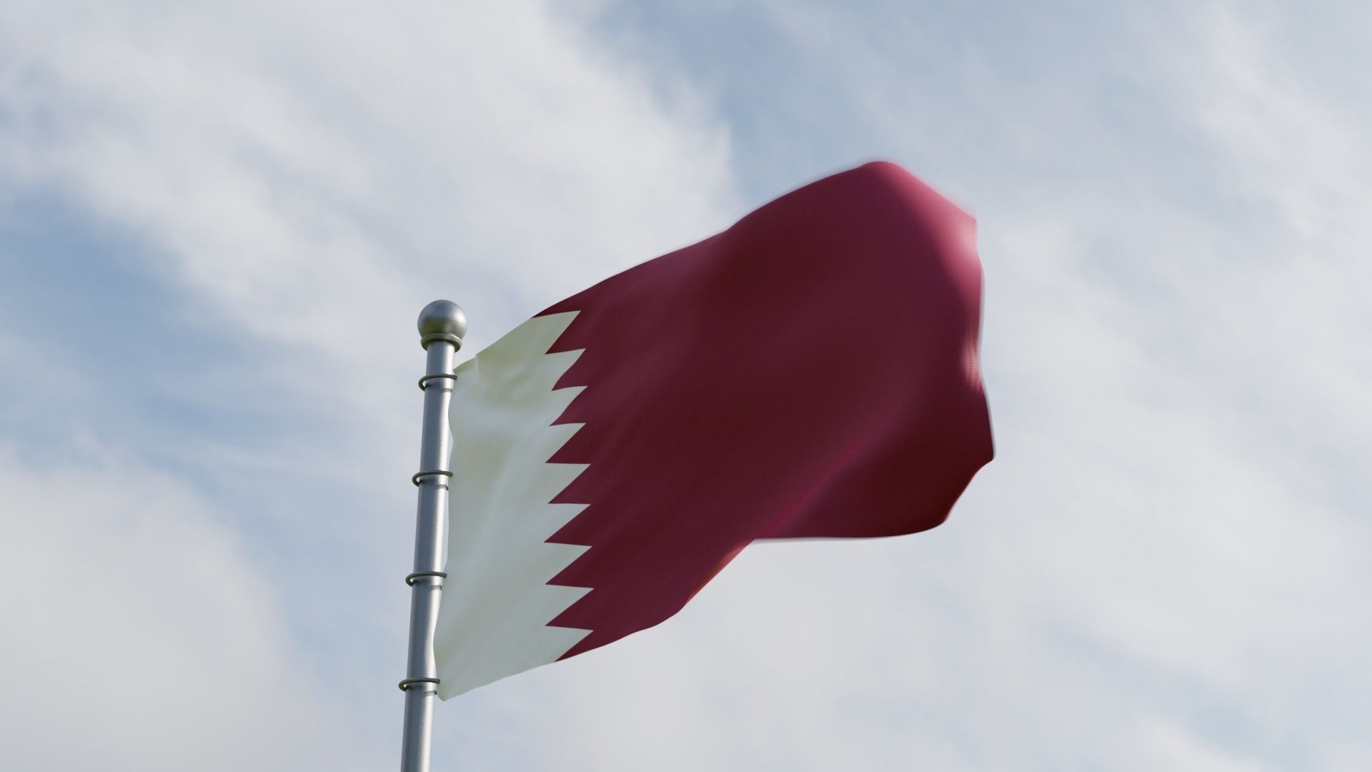 Animated Qatar Flags 3D model_1