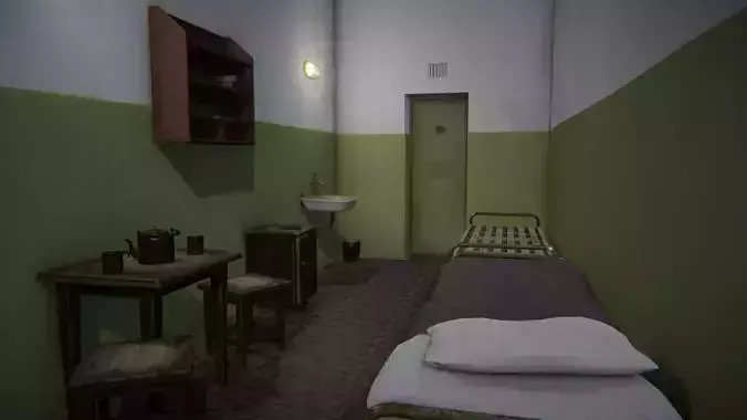 Soviet Prison Cells Low-poly 3D model