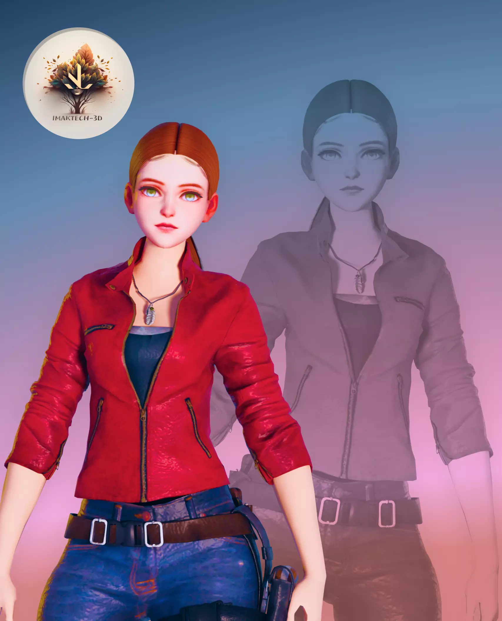 Low Poly and Rigged 3D Women Police Officer Ready for Action Low-poly 3D model
