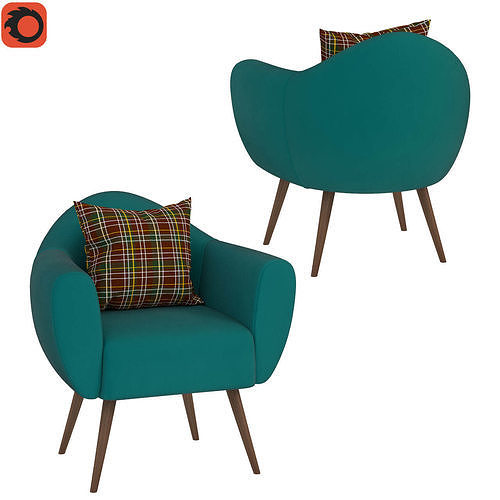 Comfortable Armchair with pillow 3D model CGTrader