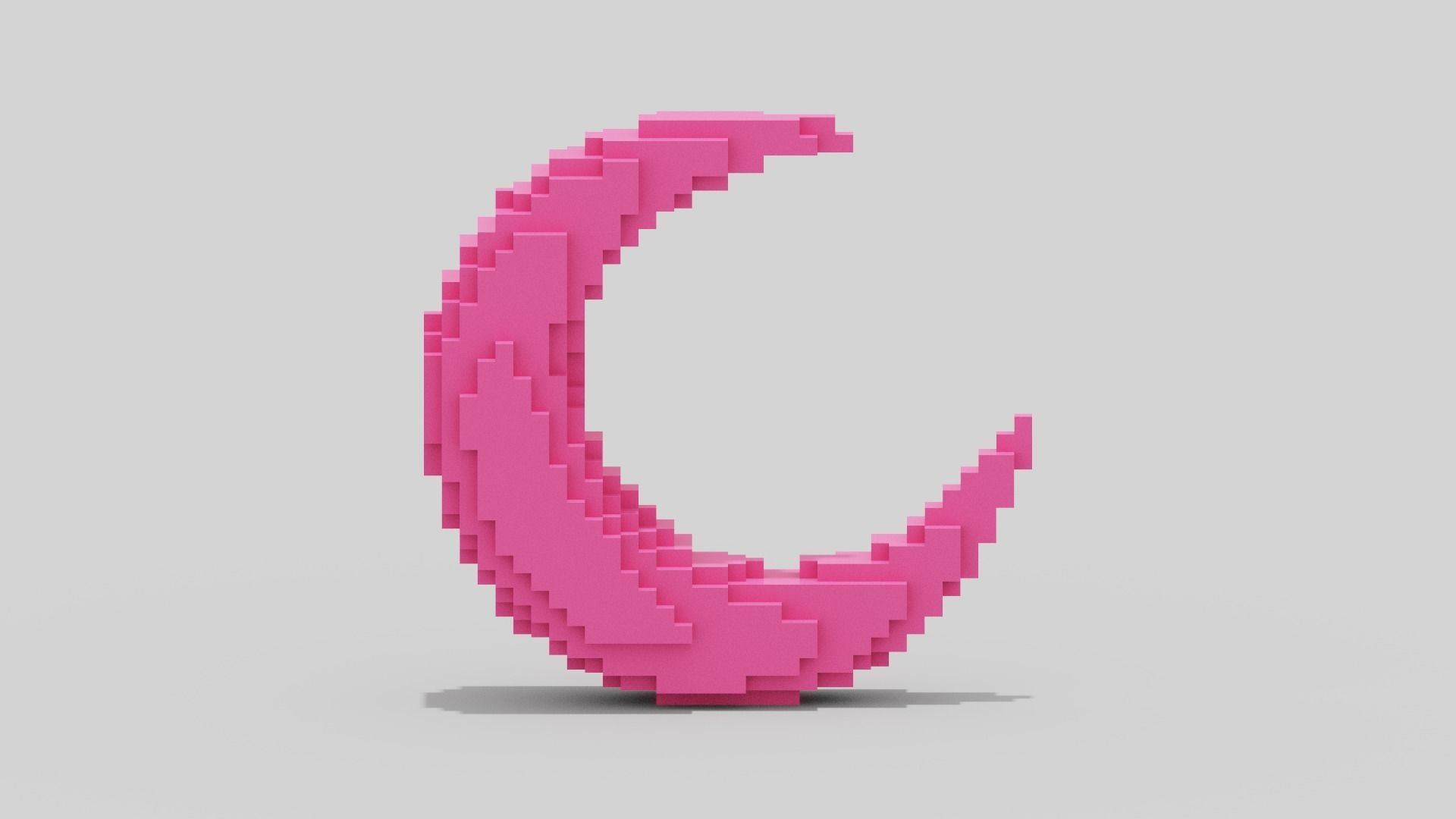 Pink Moon Low-poly 3D model_1