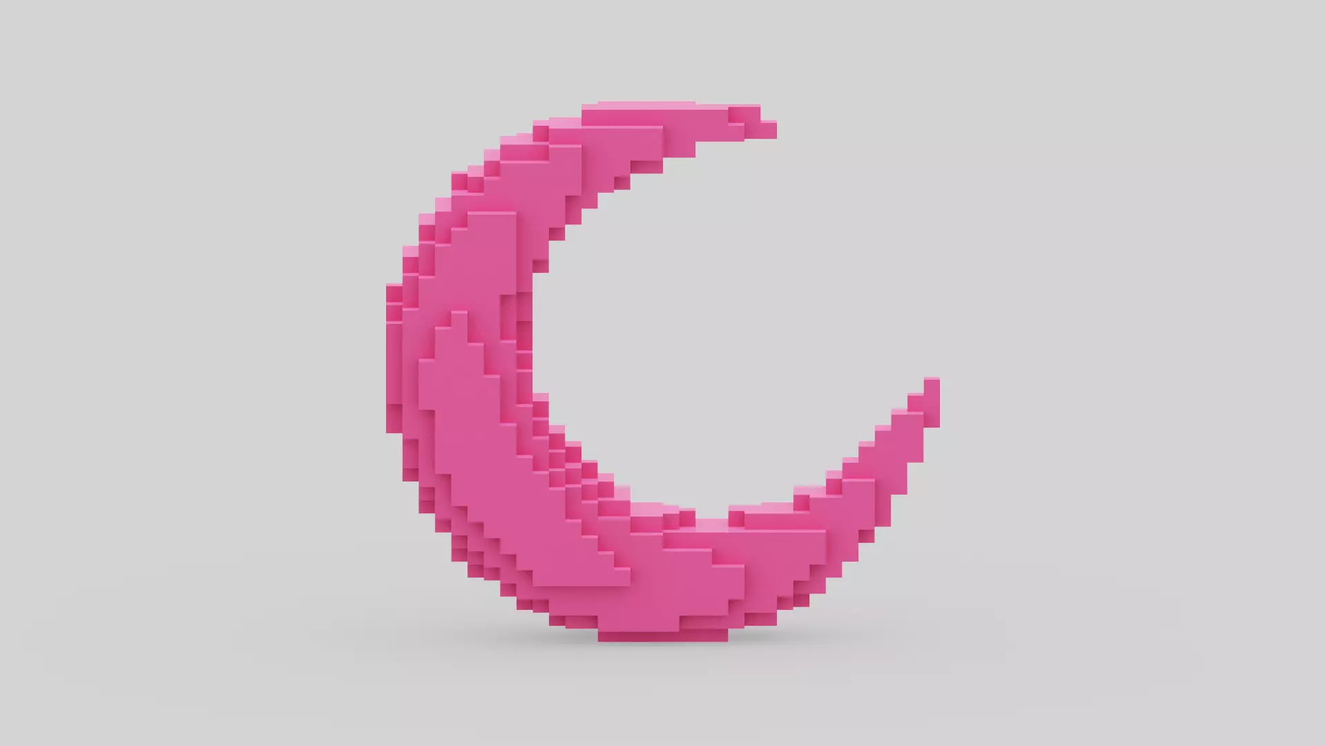 Pink Moon Low-poly 3D model_0