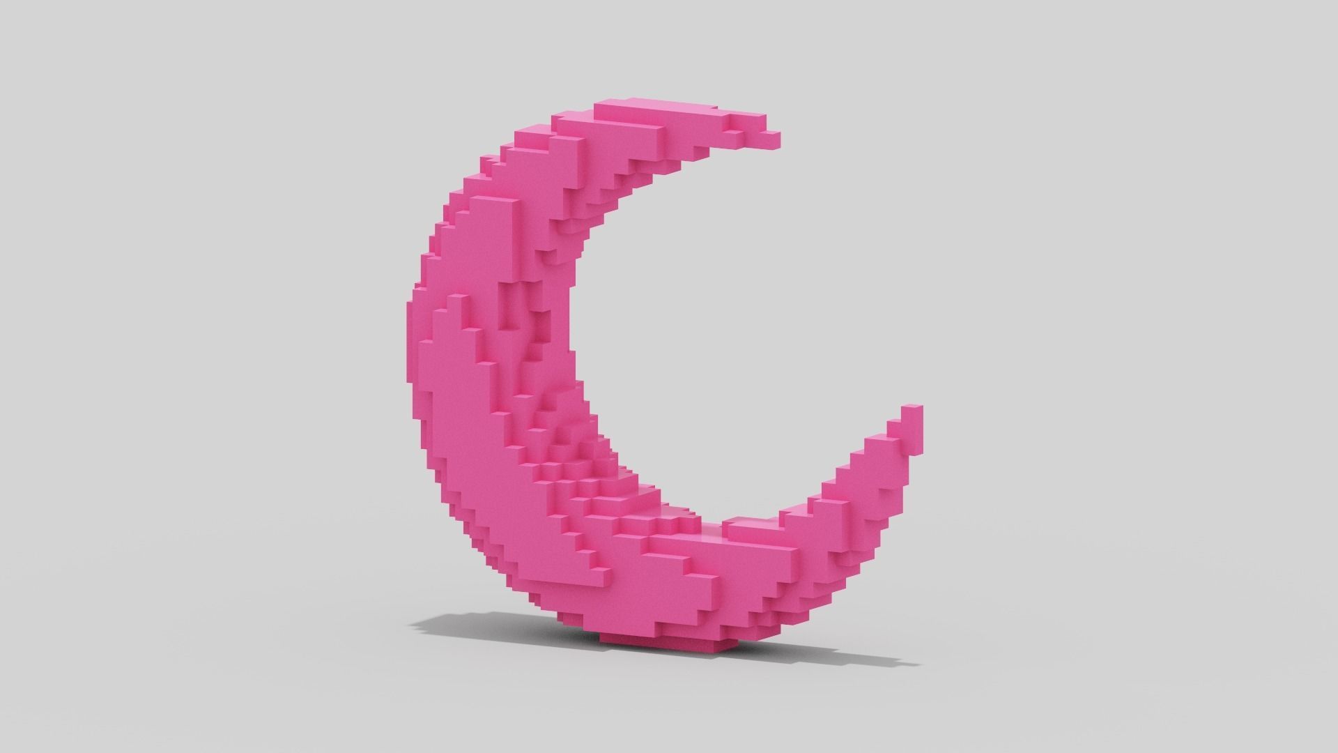 Pink Moon Low-poly 3D model_2